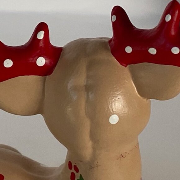 Vintage Kimple mold Quilted Reindeer figures Christmas decoration - Picture 12 of 13